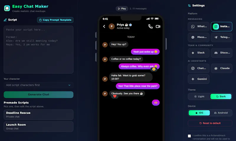 Easy Chat Maker screenshot 4
