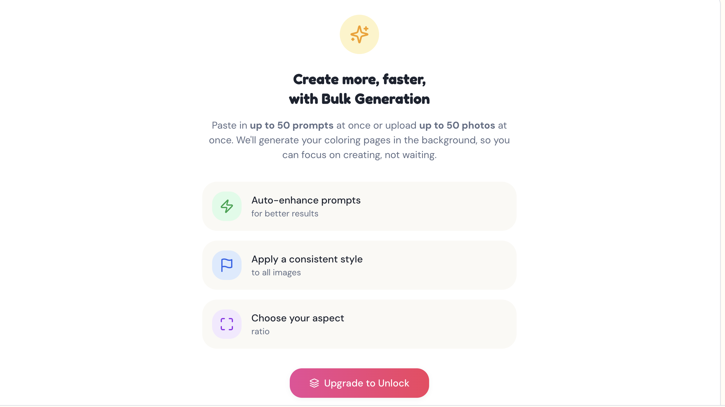 AI Coloring Pages Generator - Screenshot 4 showing product features and functionality