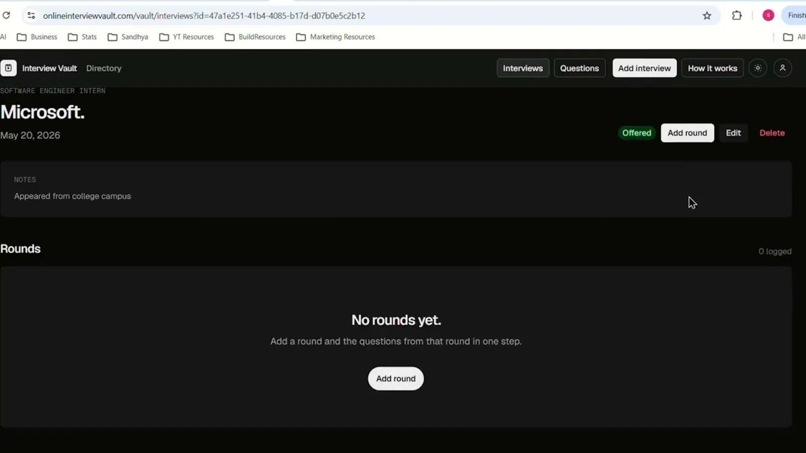 Online Interview Vault screenshot 1 (video preview)