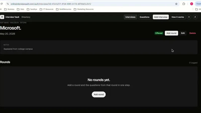 Online Interview Vault screenshot 1 (video preview)