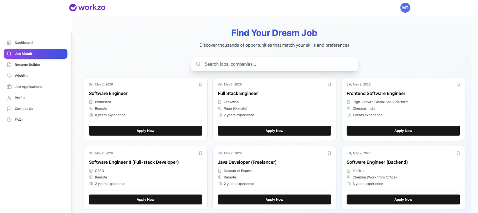 Workzo.io screenshot 2