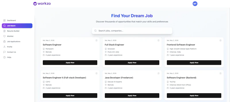 Workzo.io screenshot 2