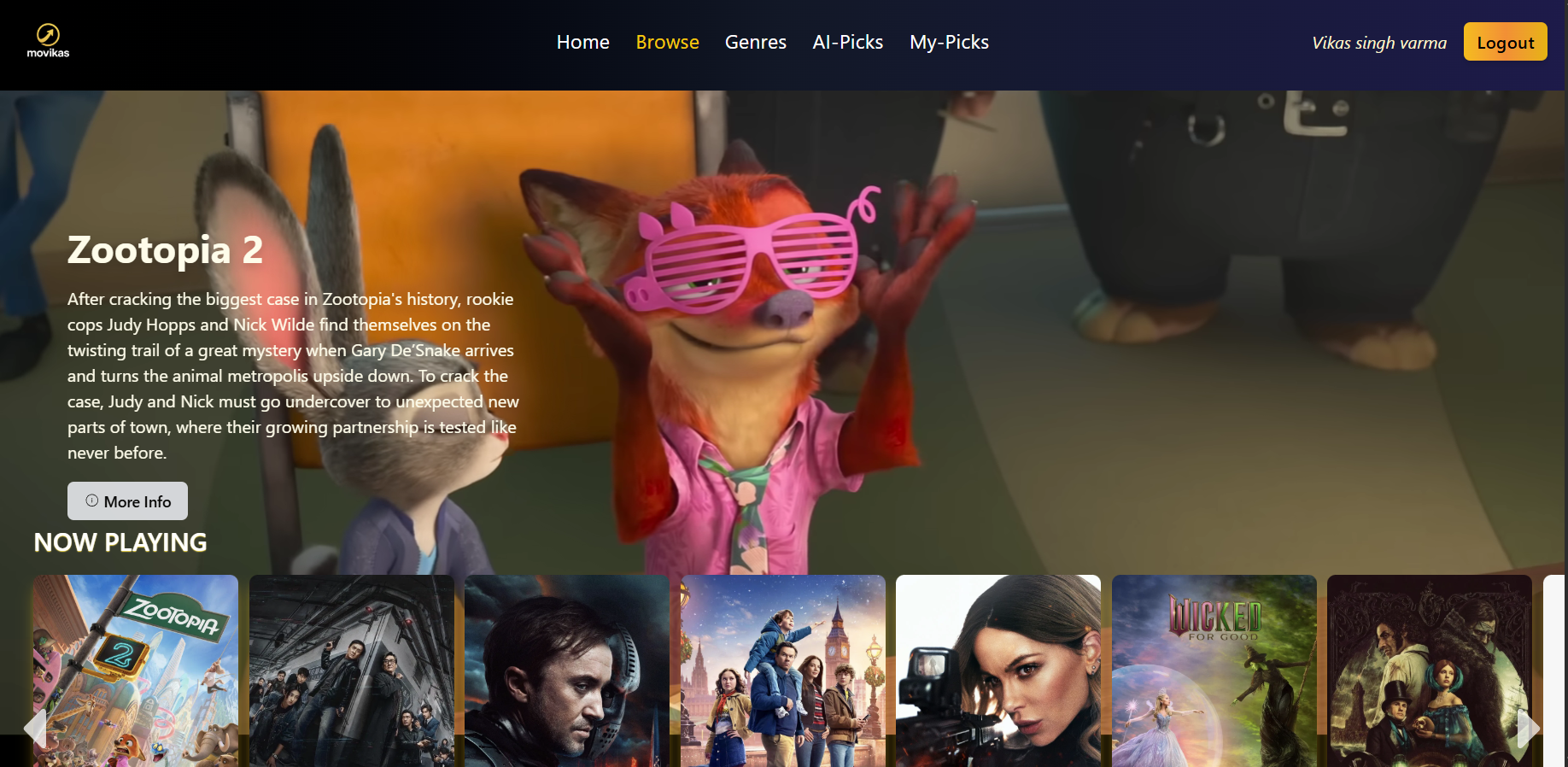 Movikas - Screenshot 2 showing product features and functionality