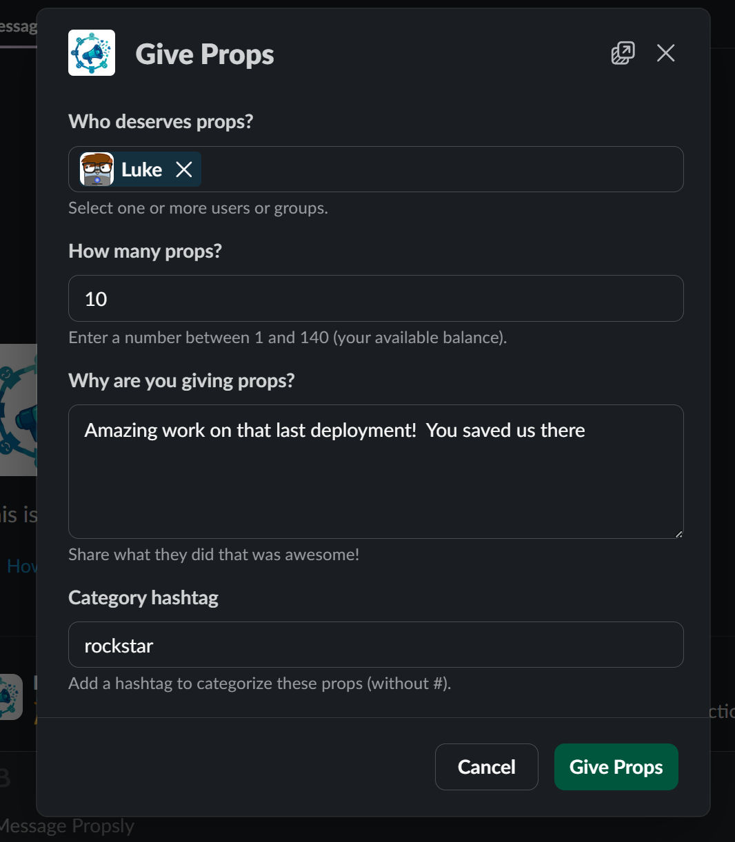 Propsly - Main product screenshot demonstrating key features and user interface