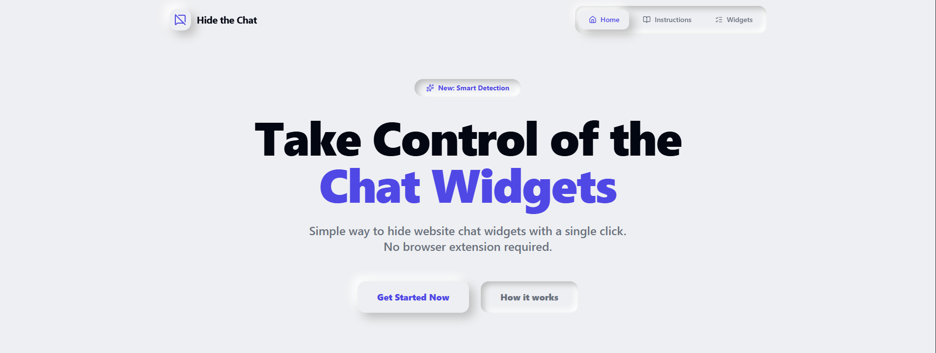 Hide the Chat | Hide Website Chat Widget - Main product screenshot demonstrating key features and user interface