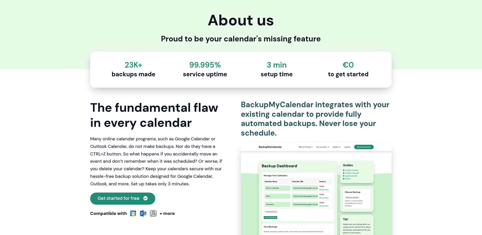 Mídia 4 de BackupMyCalendar - Adicione backups a qualquer calendário em questão de minutos