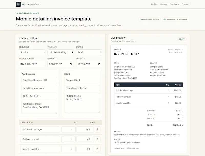 QuickInvoice Solo screenshot 3