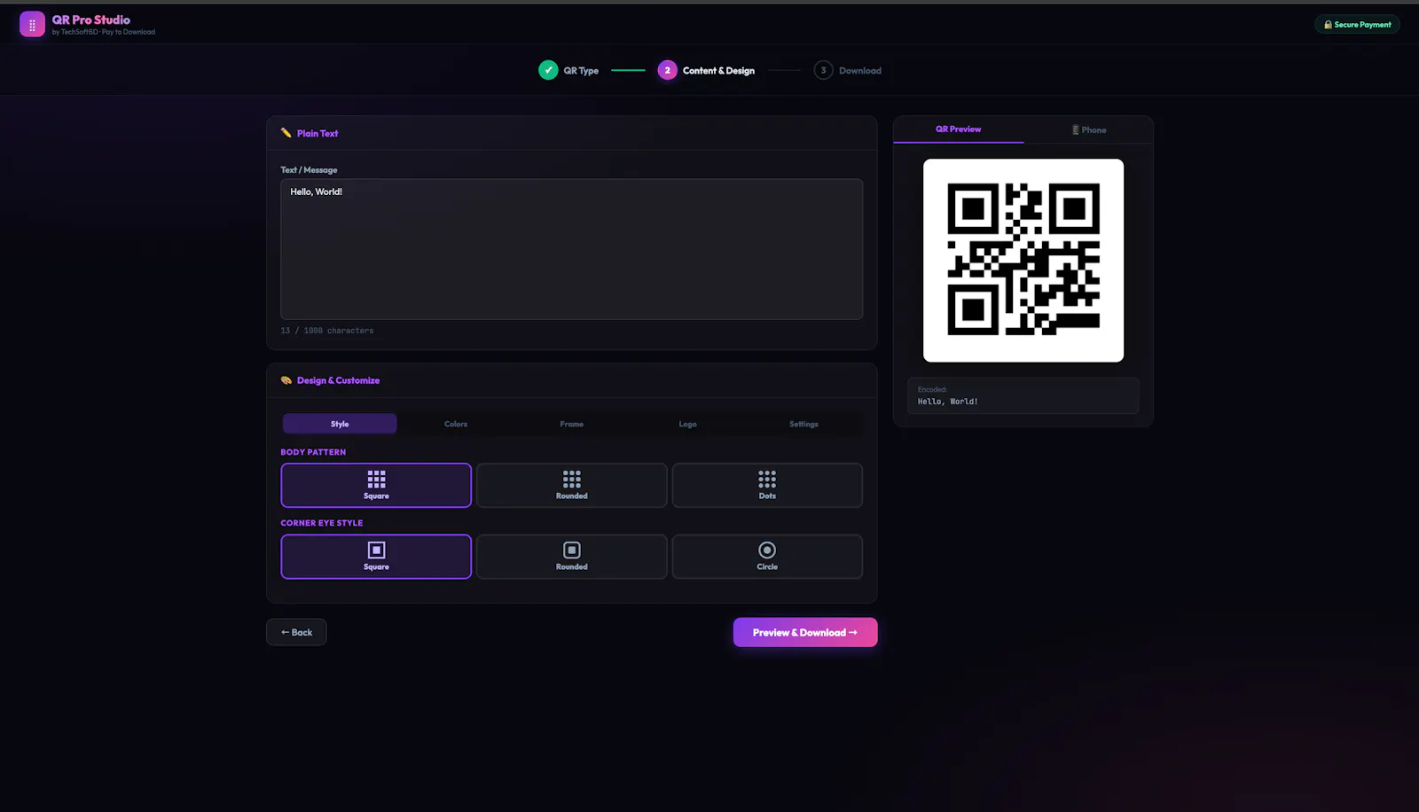 QR Pro Studio screenshot 2