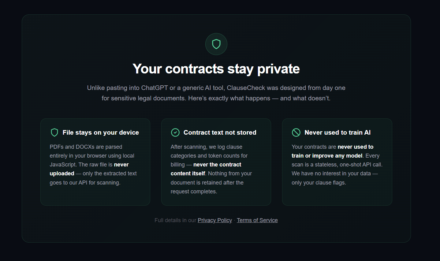 ClauseCheck — Stop signing bad contracts gallery image