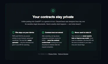 ClauseCheck — Stop signing bad contracts gallery image