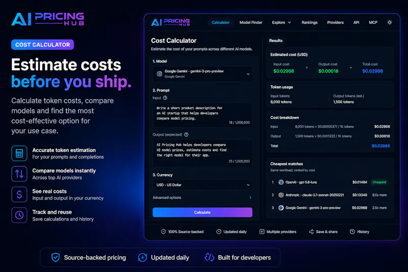 AI Pricing Hub screenshot 1