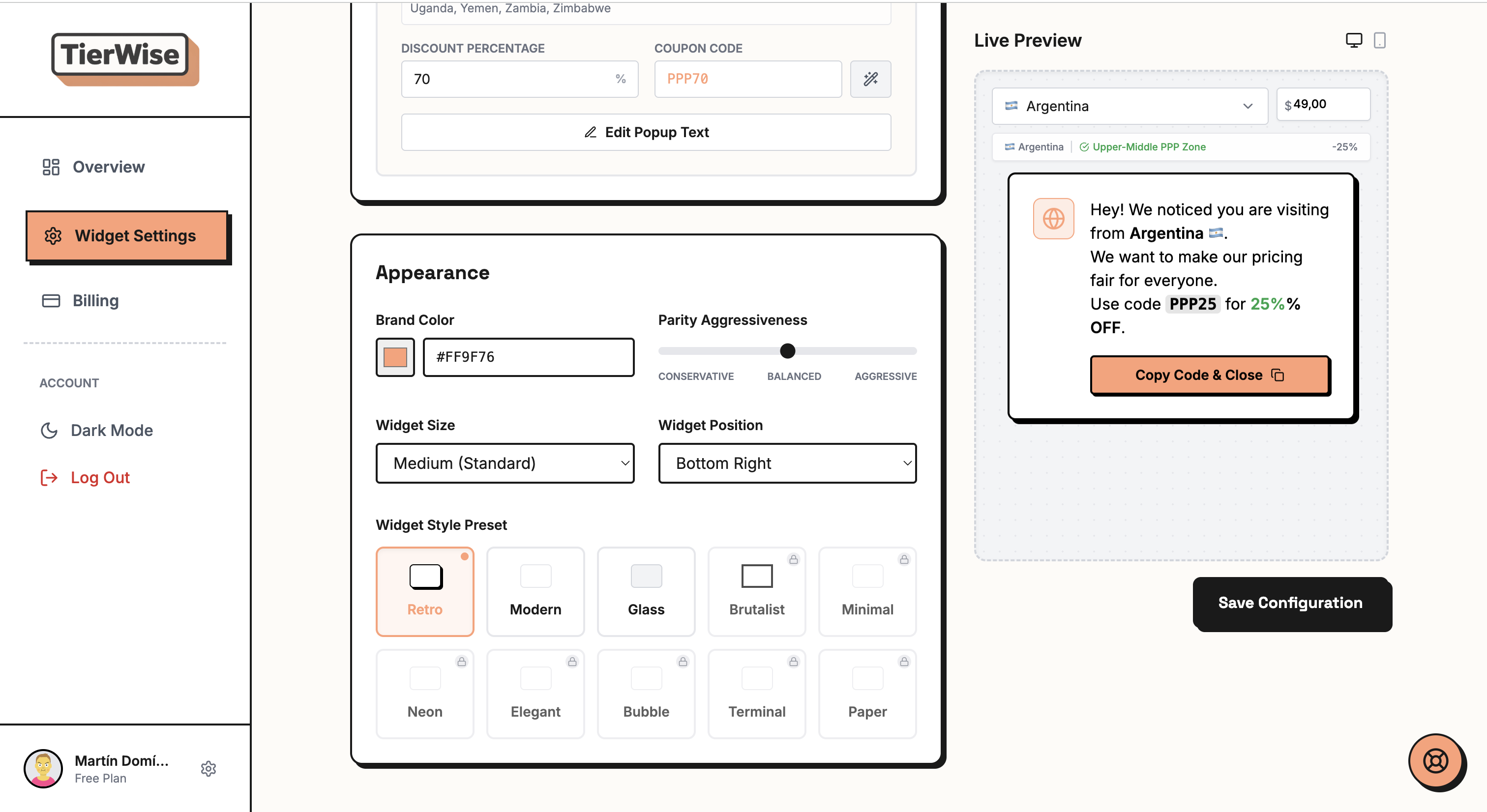 TierWise - Screenshot 2 showing product features and functionality