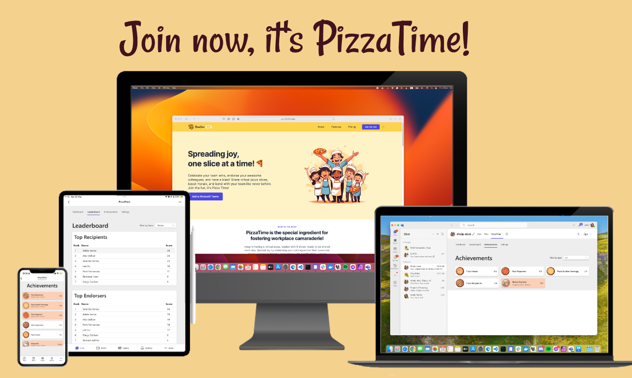 Microsoft Teams için Pizzatime - Bir dilim pizza ile takım arkadaşlarınıza "teşekkürler" deyin 🍕 medya 6