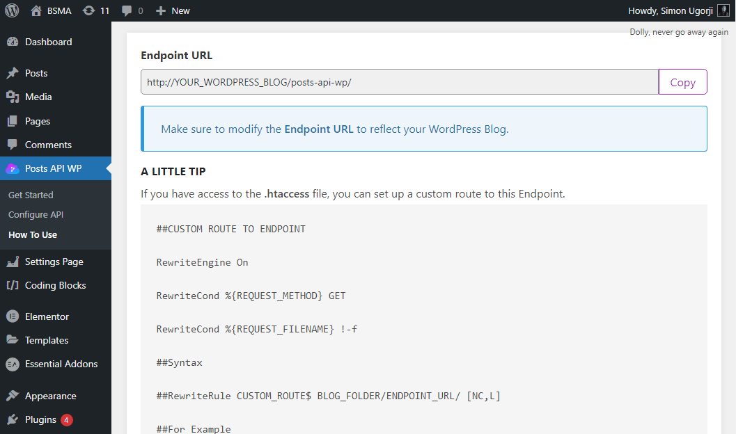 Media Posts API WP 4