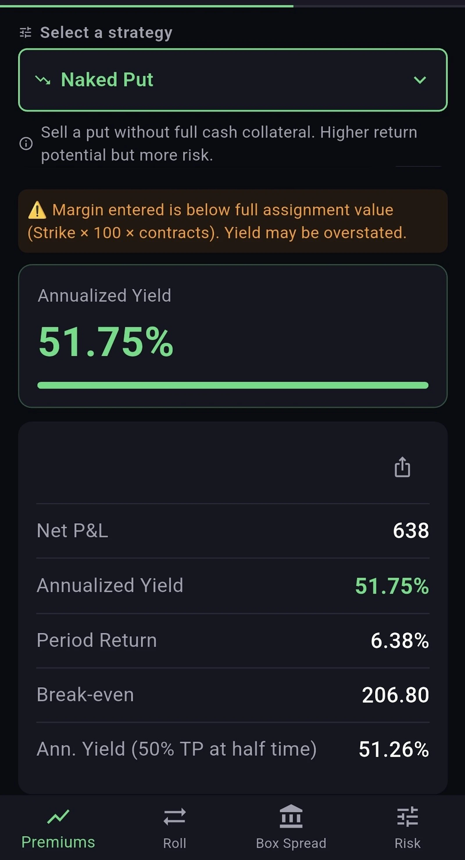 BoxYield: Options Calculator screenshot 3
