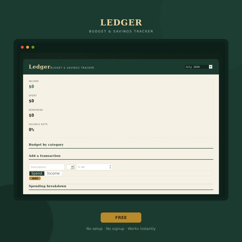 Budget & Savings Tracker