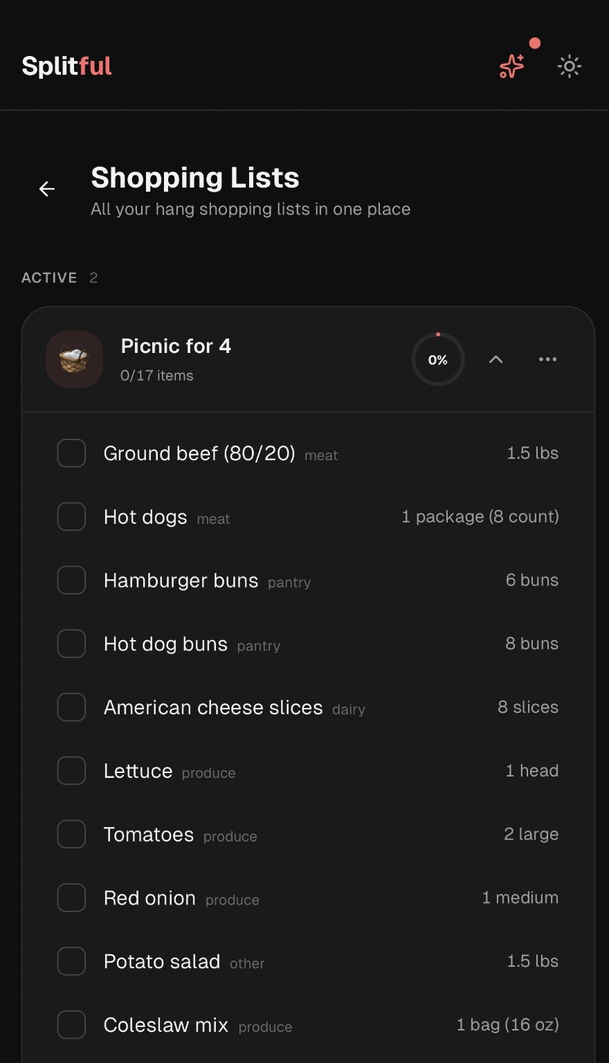 Splitful.app Plan hangs, split expenses gallery image