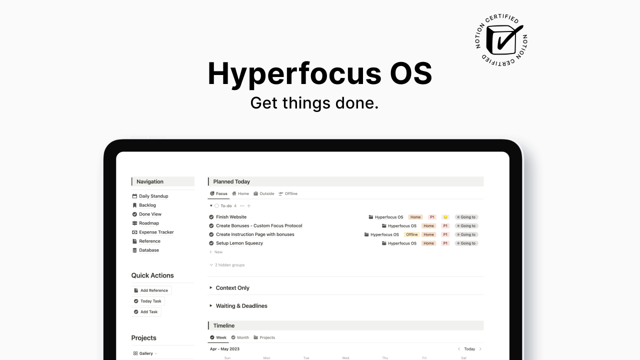 Hyperfocus OS - Gestione del progetto per gli individui - Scrum x GTD media 2