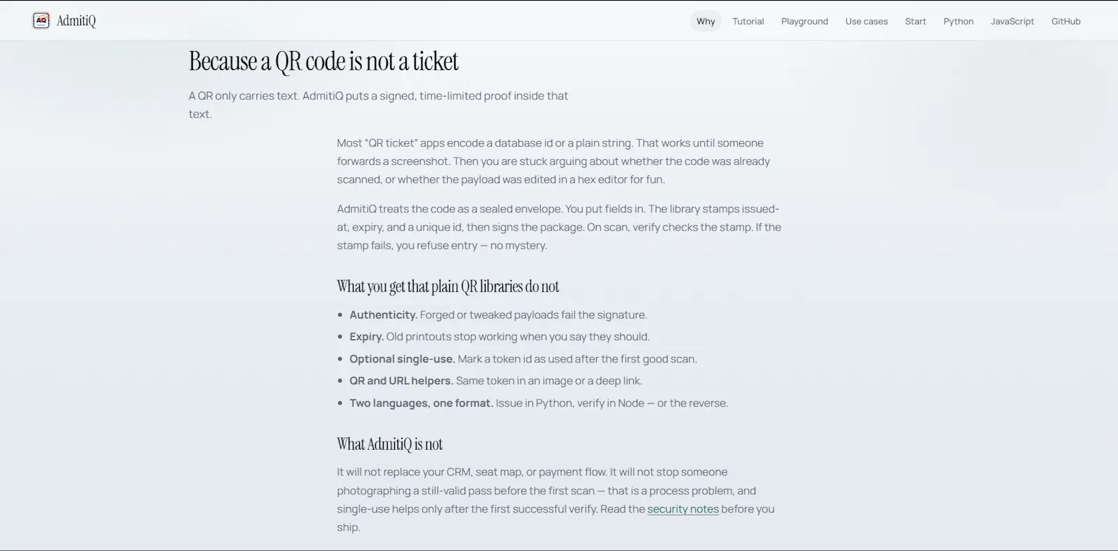 AdmitiQ - signed, expiring tokens screenshot 5
