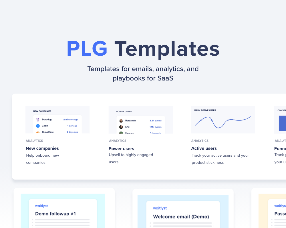 وسائط قوالب PLG - قوالب لرسائل البريد الإلكتروني والتحليلات وكتابات اللعب لـ SaaS 1