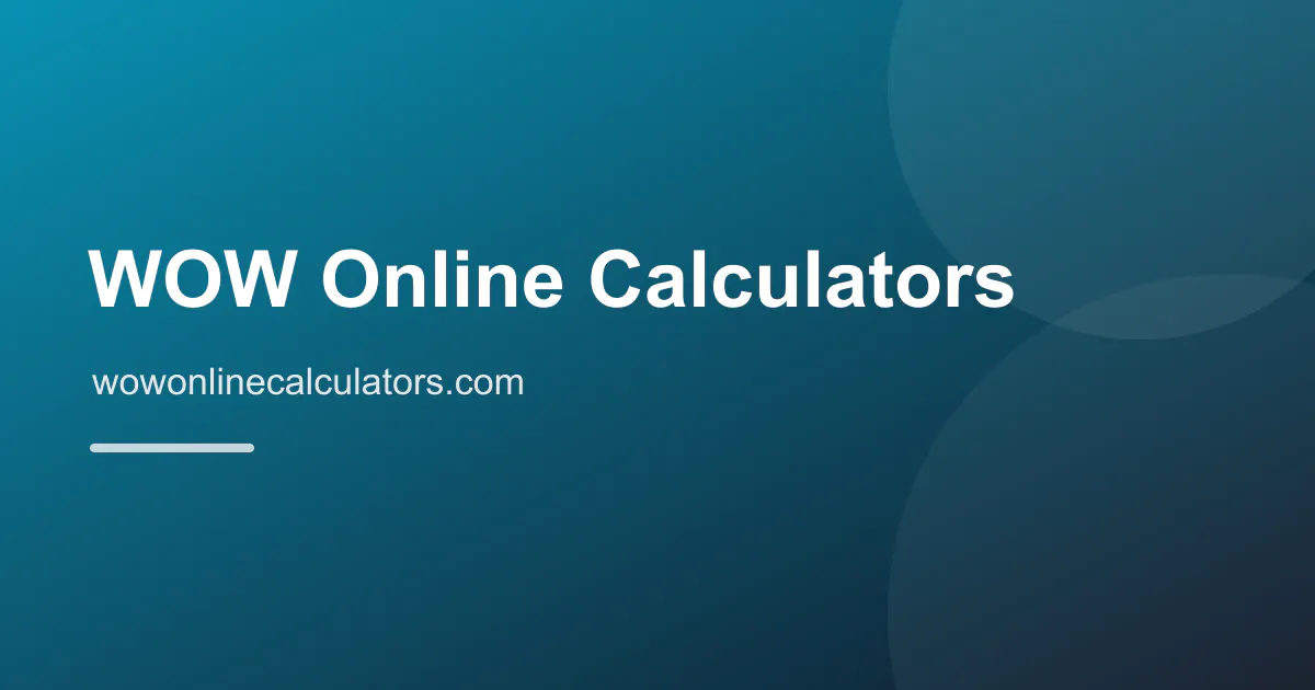 WOW Online Calculators gallery image
