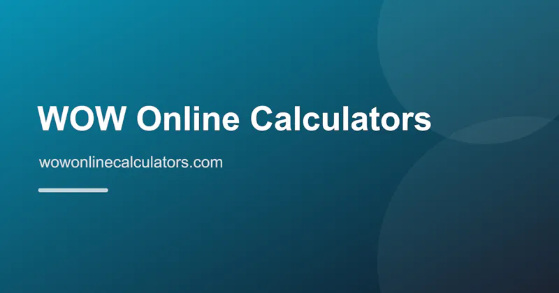 WOW Online Calculators screenshot 1
