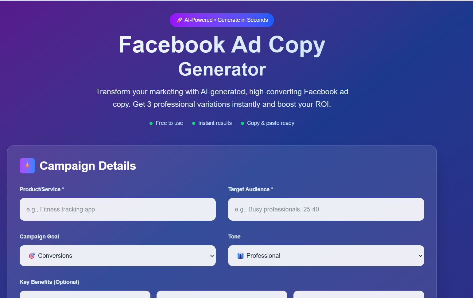 AI Facebook Ad Copy ... logo