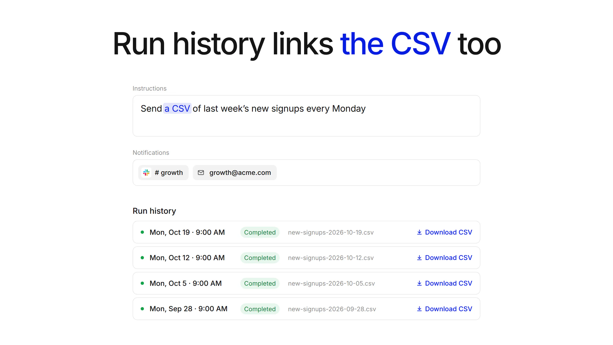 Basedash Scheduled CSV Exports gallery image