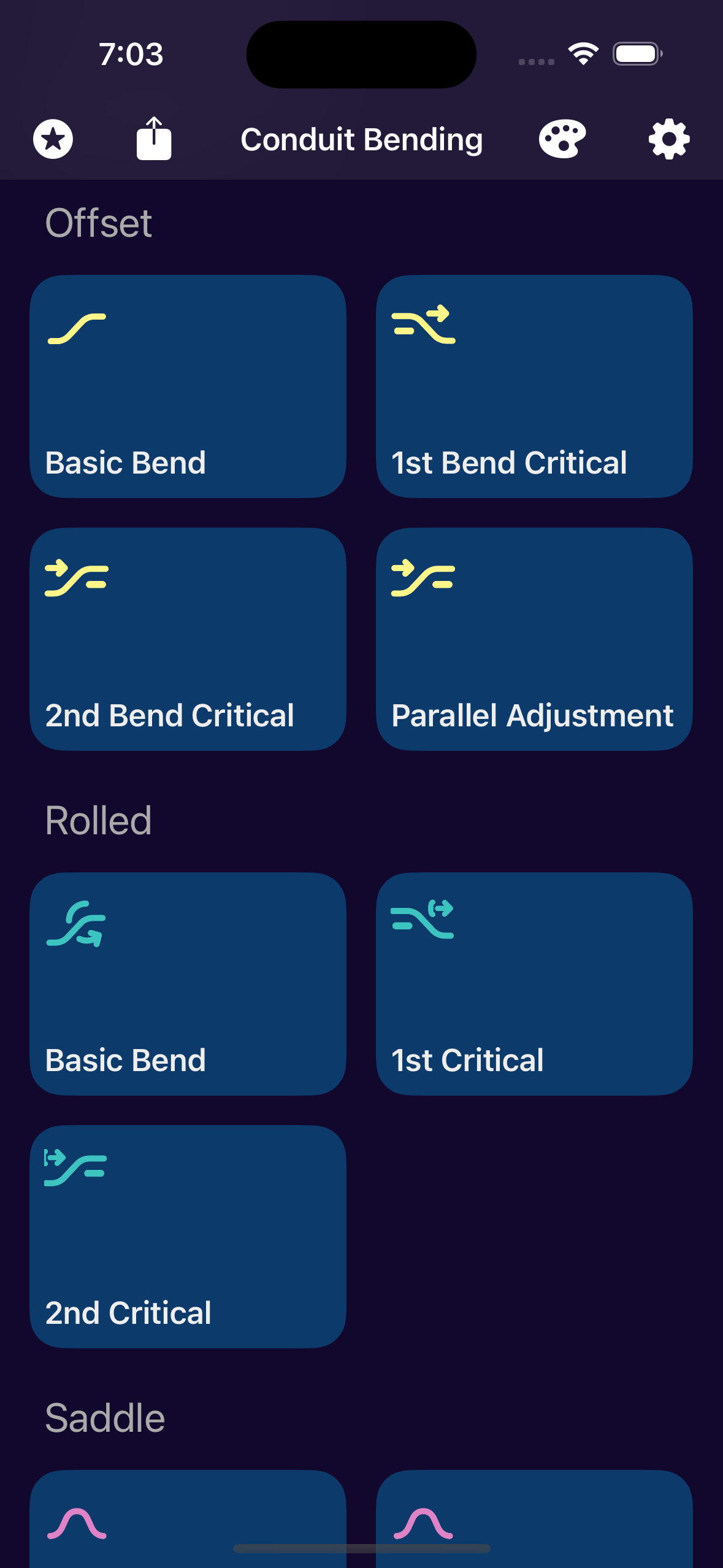 Flexión de conducto - Calculadora de flexión de conductos avanzados para electricistas media 2