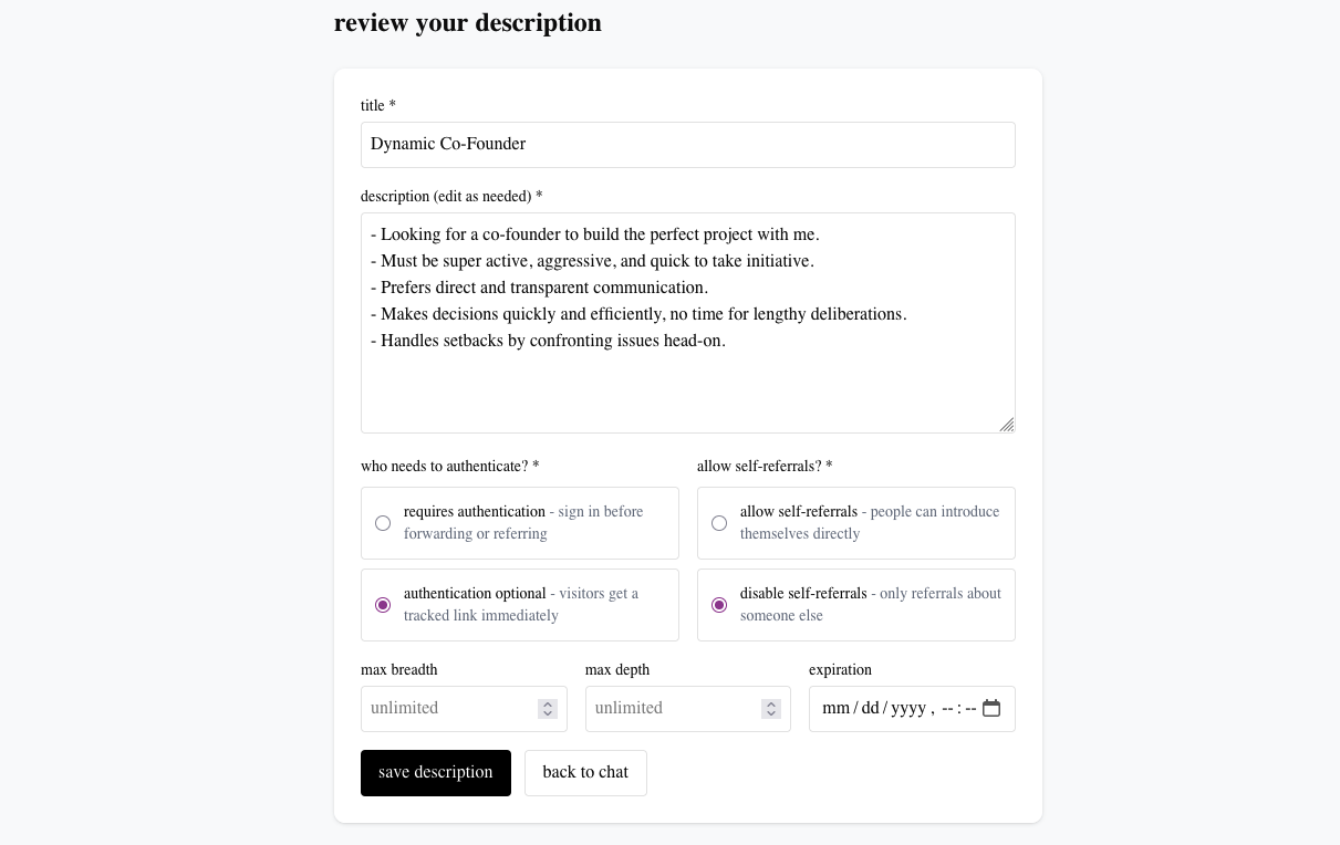 referral.bike - Main product screenshot demonstrating key features and user interface
