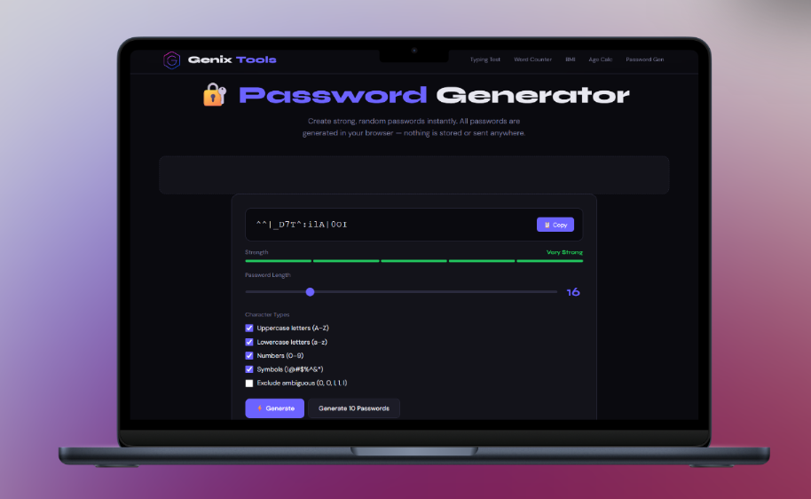 Genix Tools — Free Online Utility Tools - Screenshot 4 showing product features and functionality