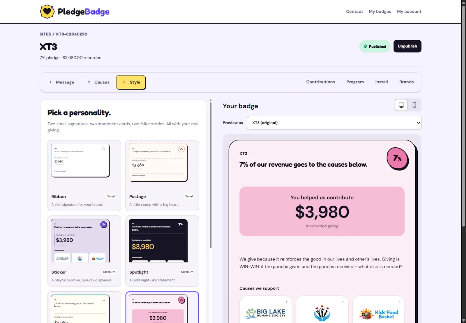 PledgeBadge screenshot 2