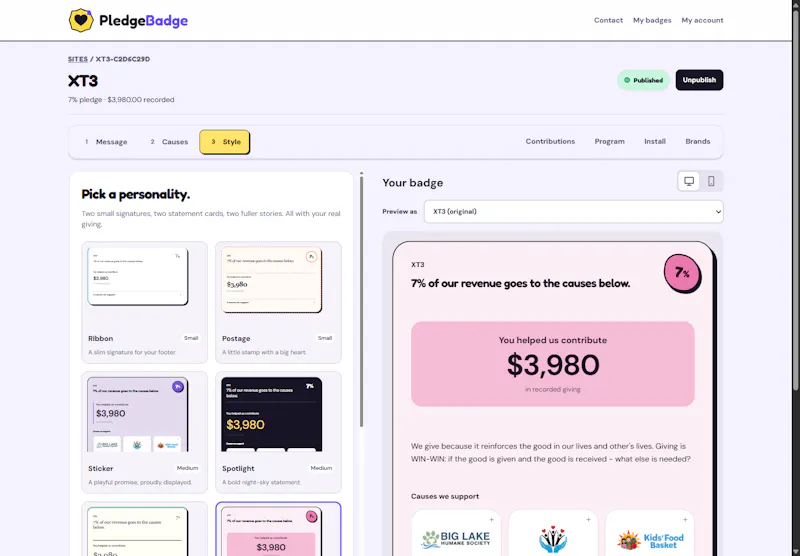 PledgeBadge screenshot 2