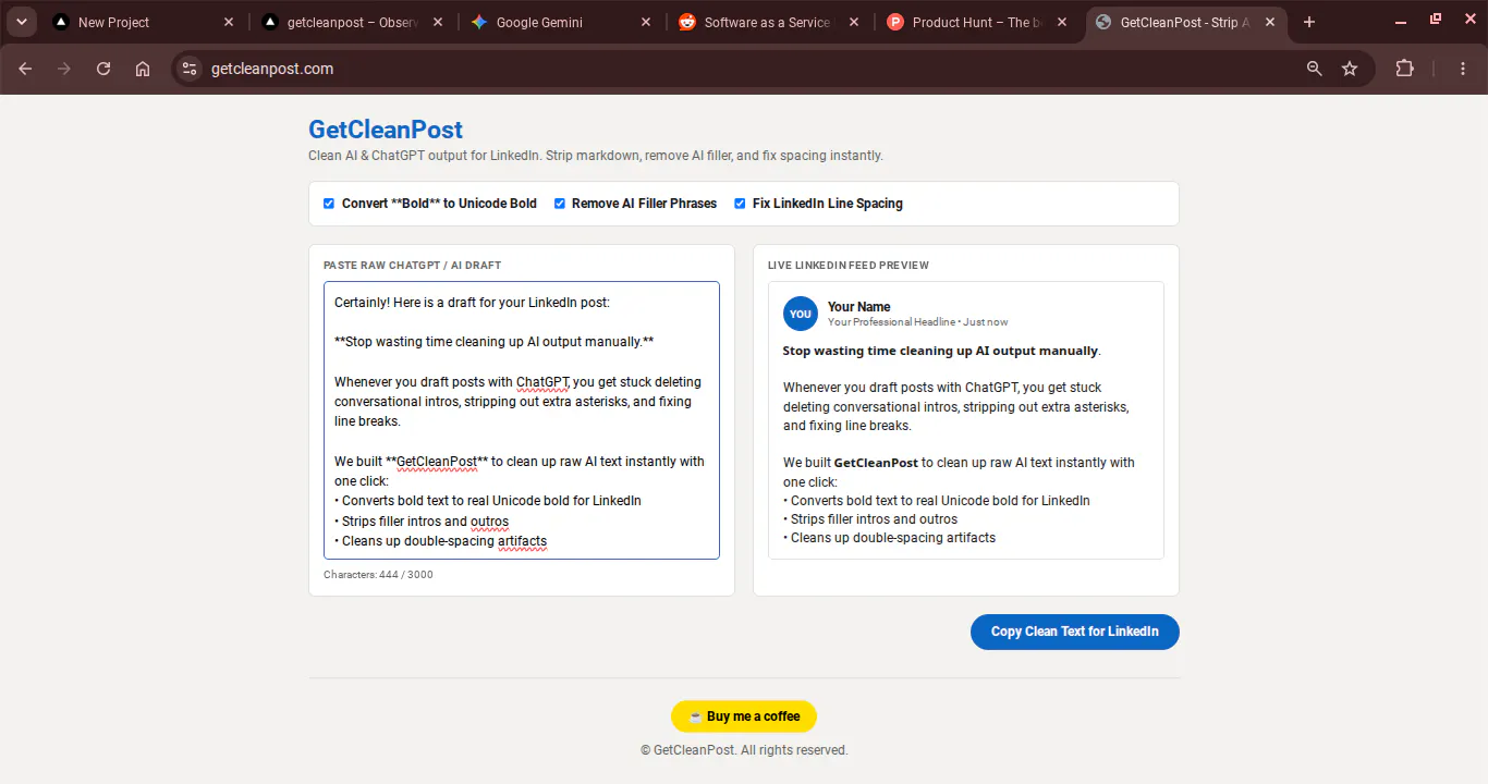 GetCleanPost screenshot