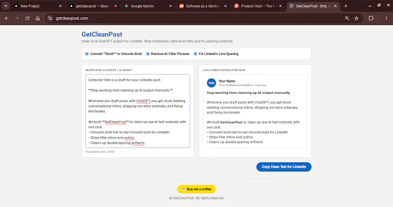 GetCleanPost screenshot 1
