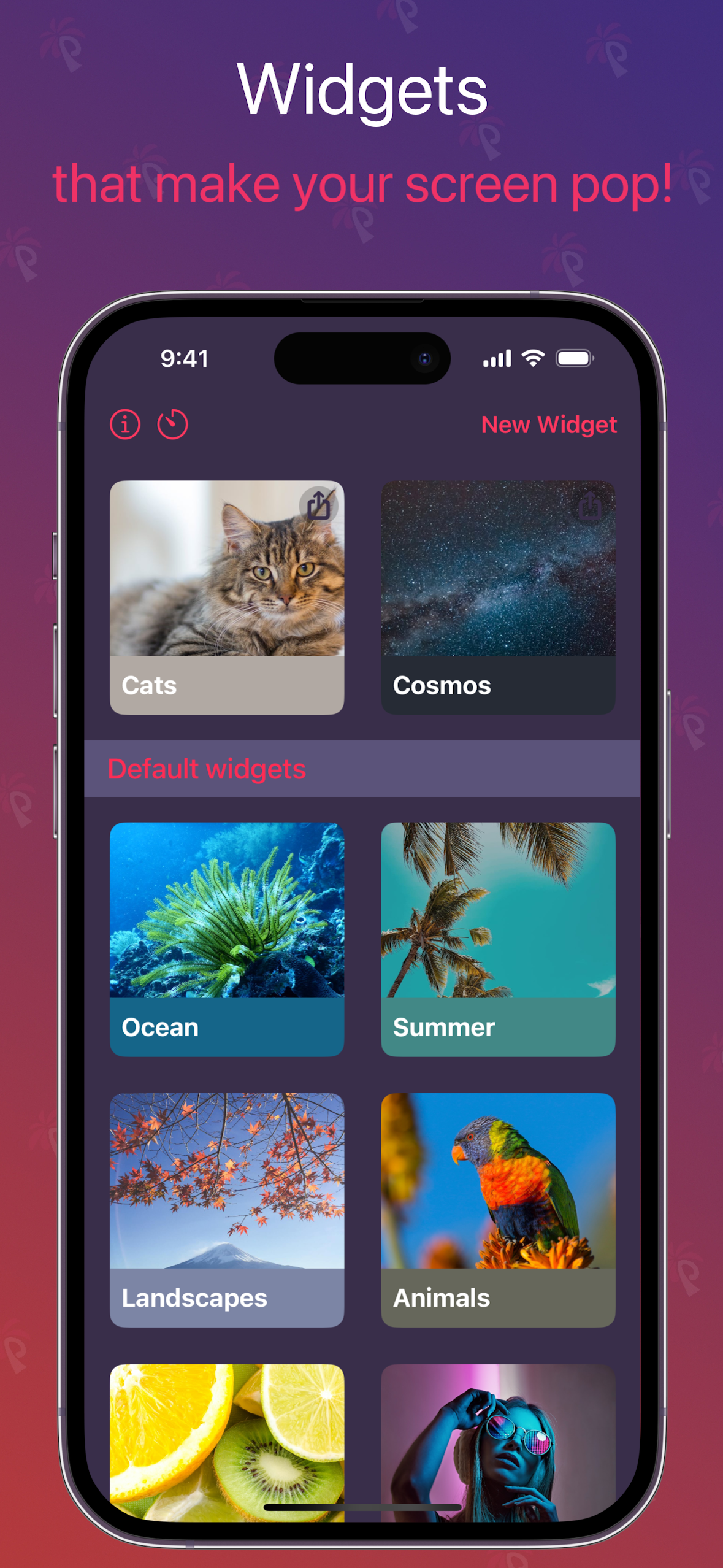 Média PALMY - Widgets d'écran d'accueil - Obtenez des photos fraîchement nouvelles et organisées à votre écran d'accueil iOS 1