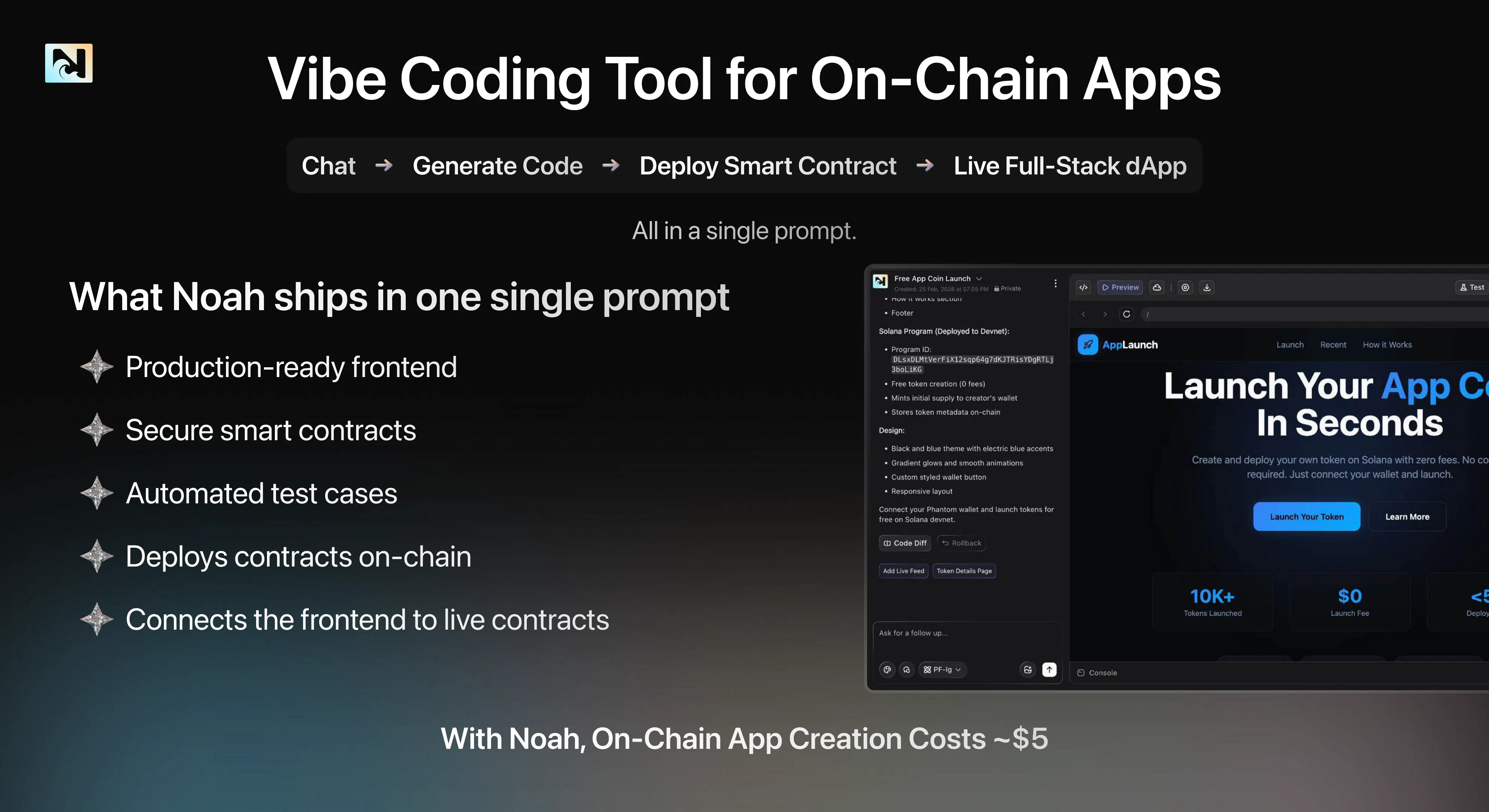 Noah AI : Build crypto apps by chatting with AI | Product Hunt