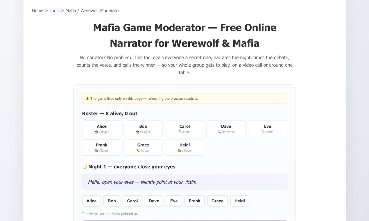 Mafia Game Moderator gallery image