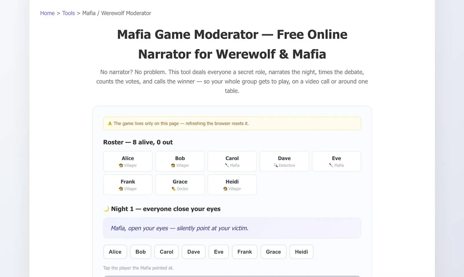 Mafia Game Moderator screenshot 2