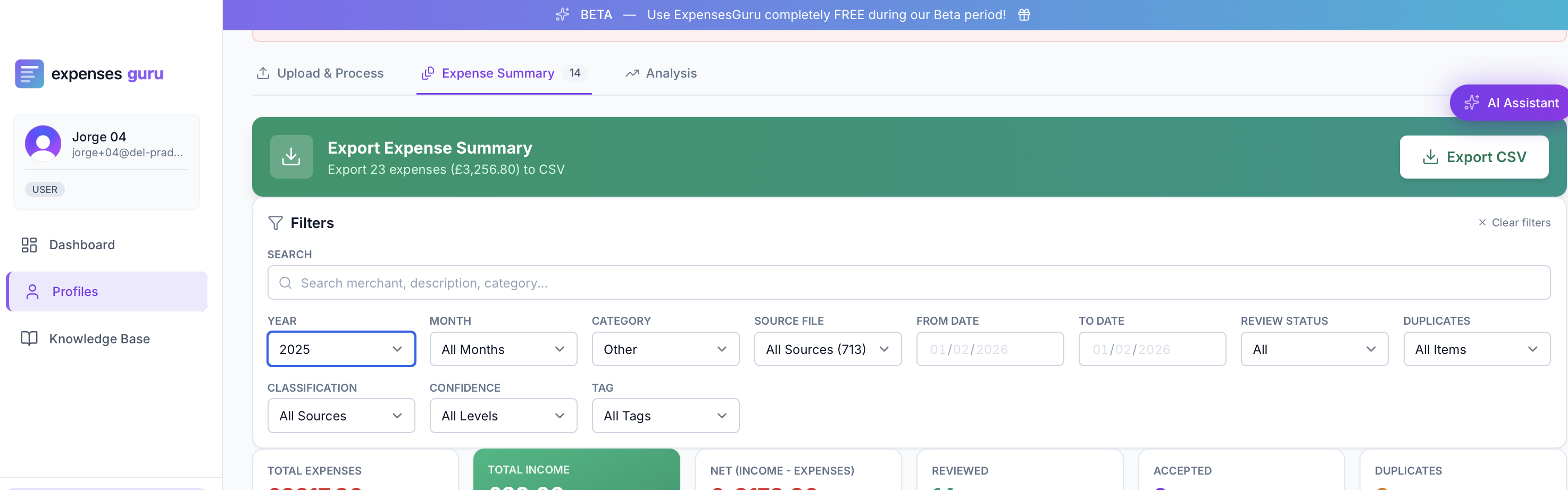 ExpensesGuru - Screenshot 2 showing product features and functionality