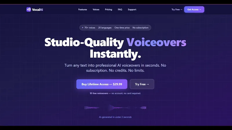 VocalAI screenshot 1 (video preview)