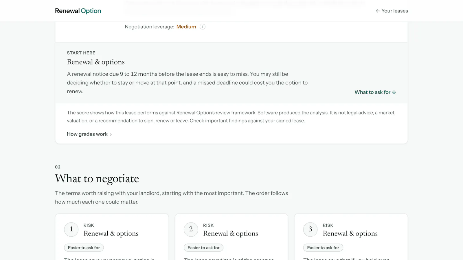 Renewal Option screenshot 1