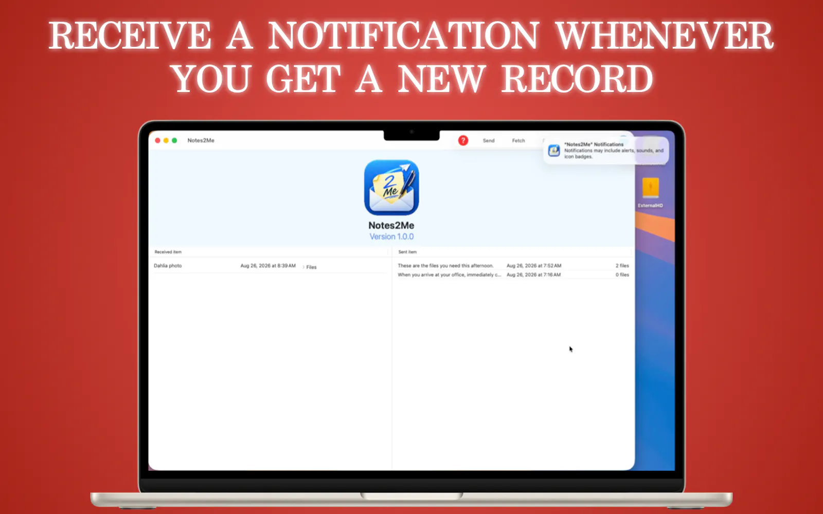 Notes2Me screenshot 2