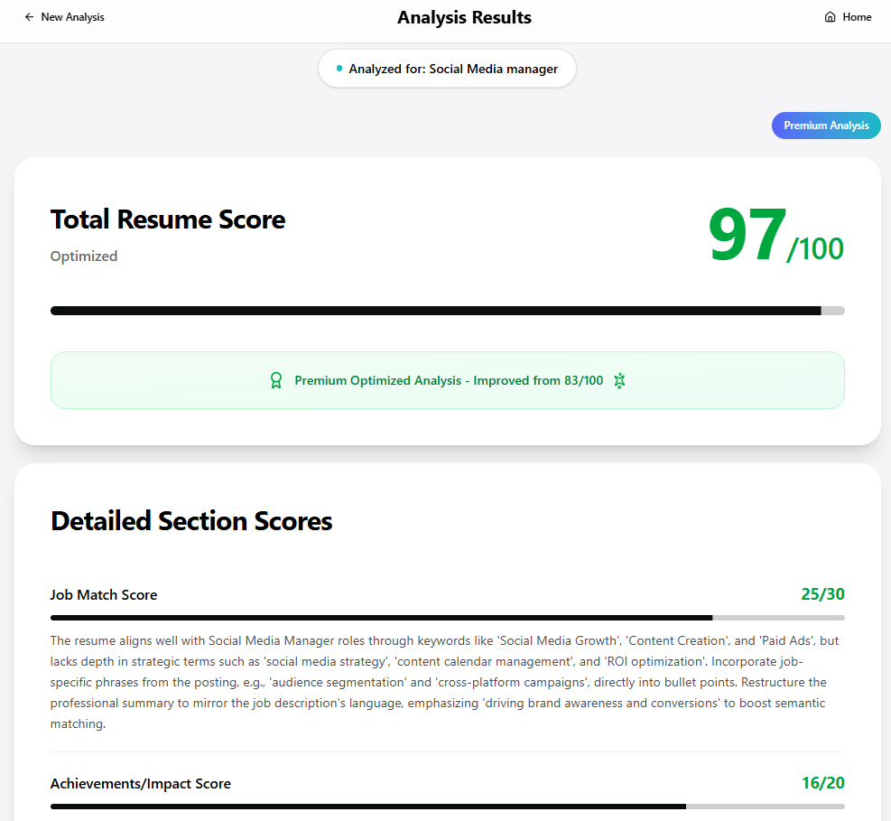 ATS Resume and LinkedIn Optimizer  - Screenshot 4 showing product features and functionality