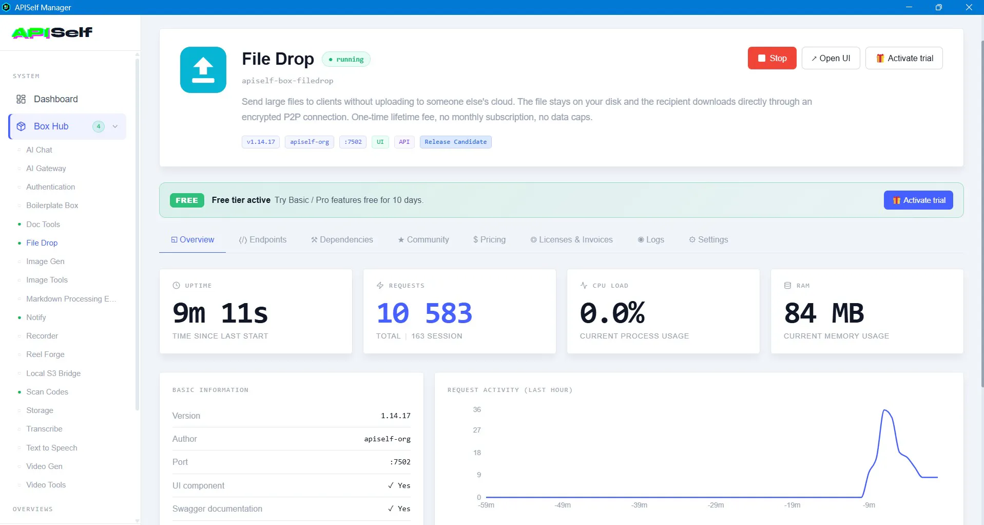 APISelf File Drop Box gallery image
