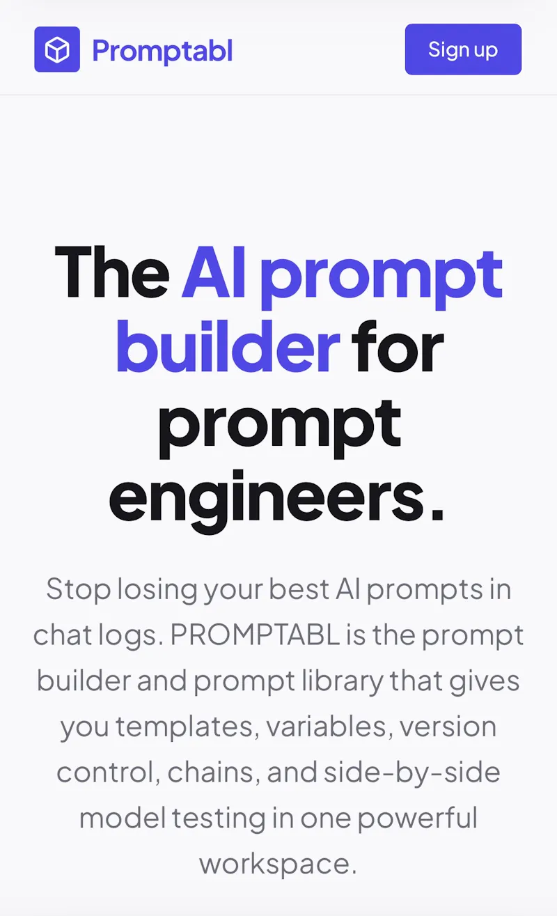 PROMPTABL screenshot 1