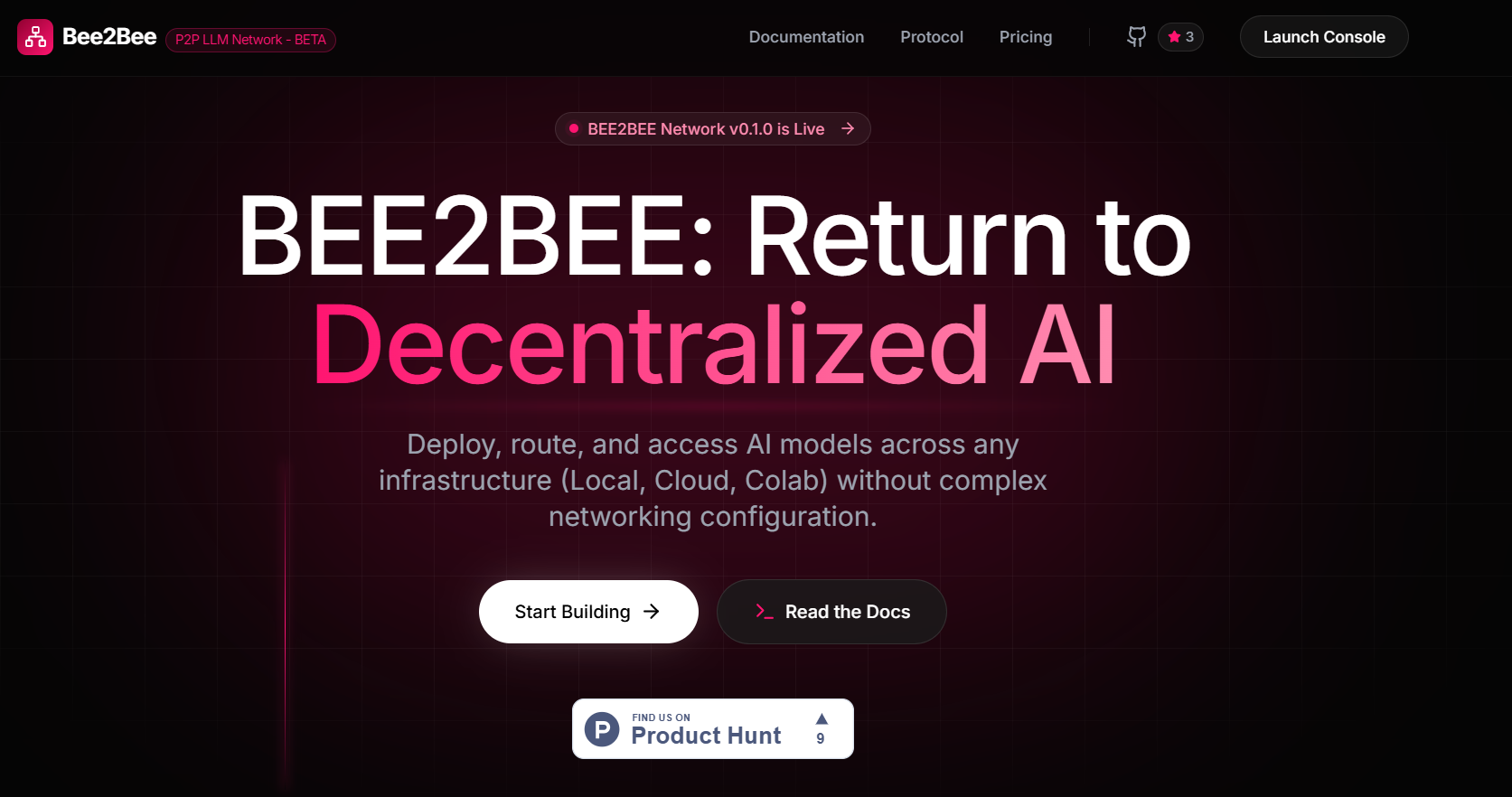 Bee2Bee - Main product screenshot demonstrating key features and user interface