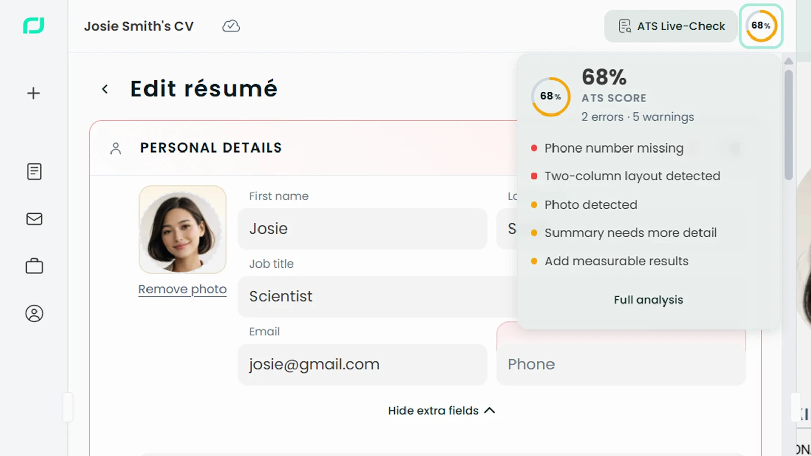 Résuméd Free CV Creator screenshot 3