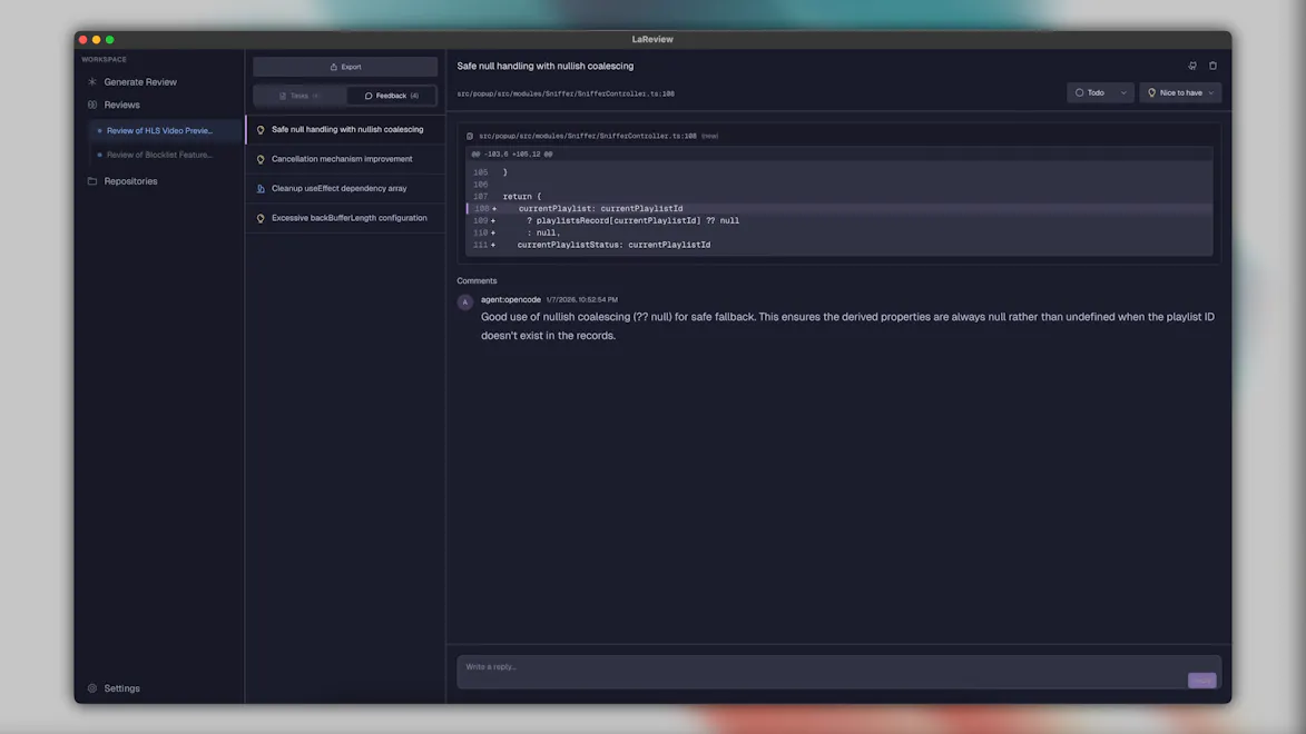 LaReview screenshot 6