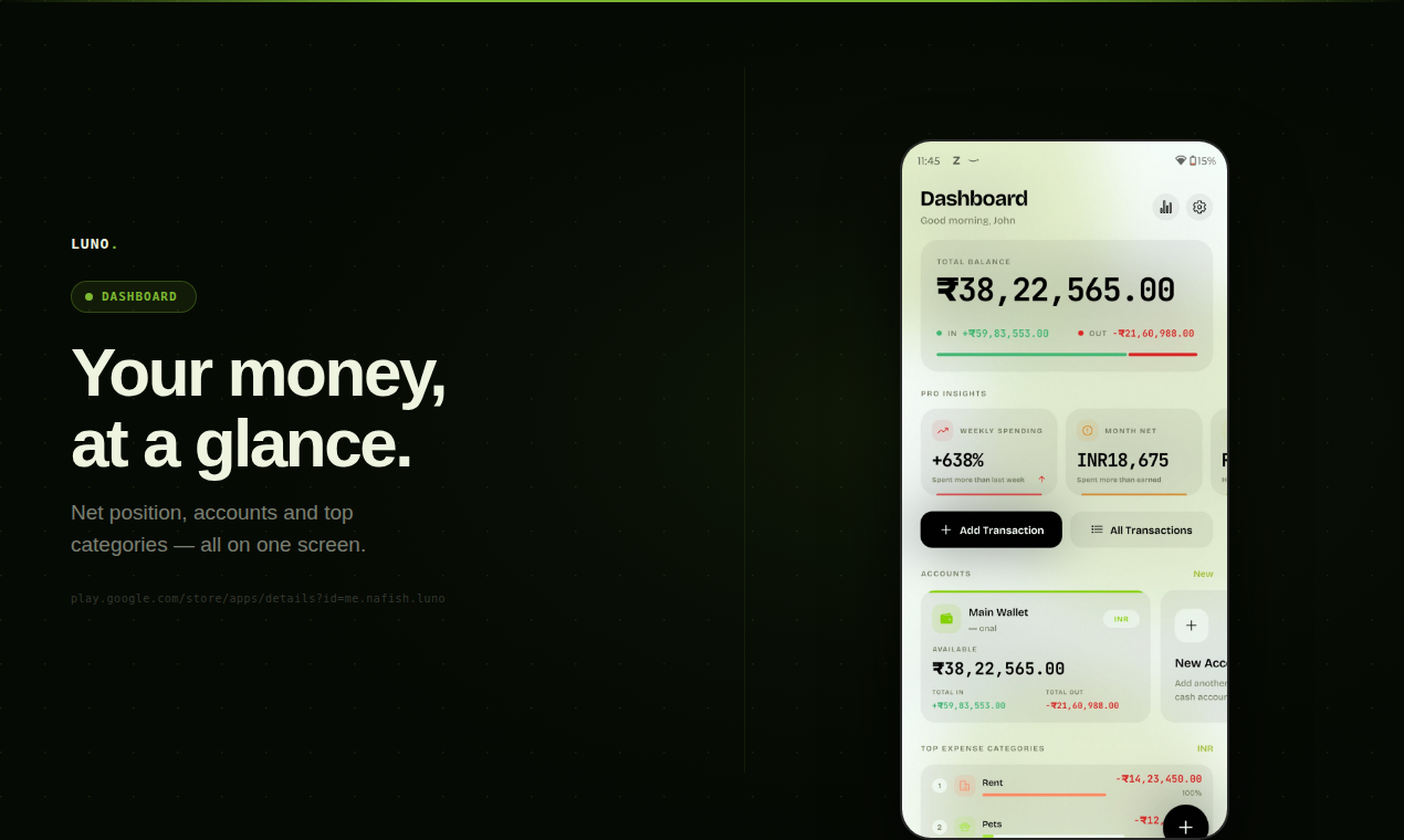Luno — Offline Expense Tracker gallery image
